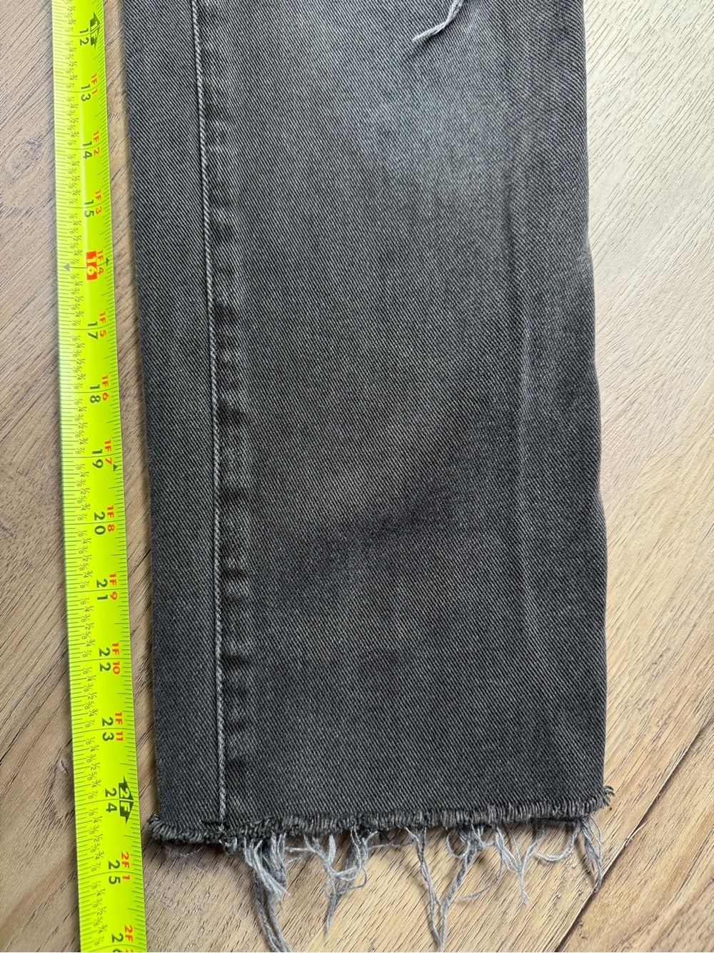 PACSUN Black Denim High Rise Straight Jeans - Distressed - Size 24 - Picture 4 of 13